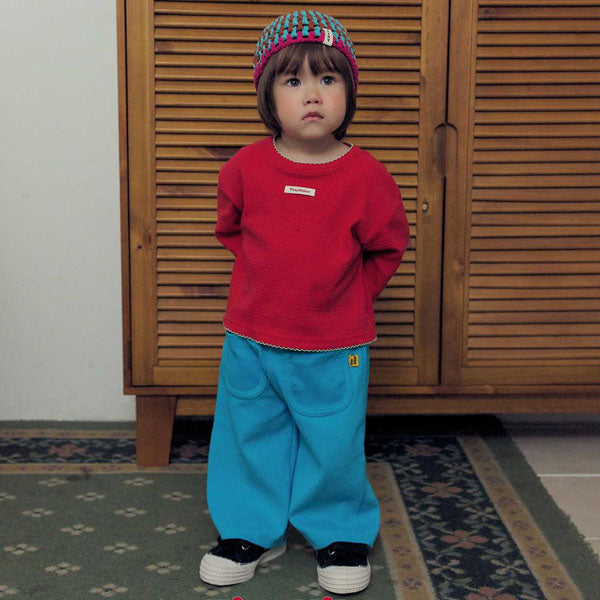 Color Stretch Pants Korean toddler pants in red made in Korea
