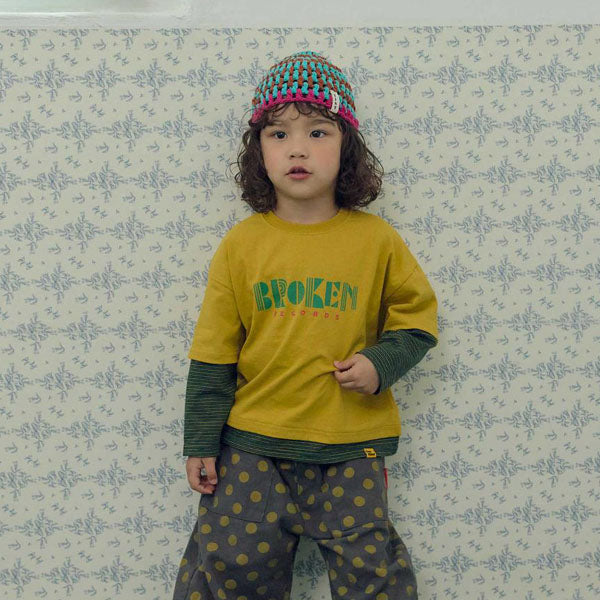 Record Layered Long Sleeve Tee Korean toddler t-shirt in purple made in Korea