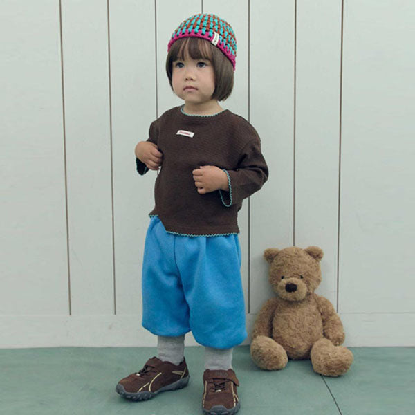 Acorn Ribbed-Cuff Pants Korean toddler pants in mustard made in Korea