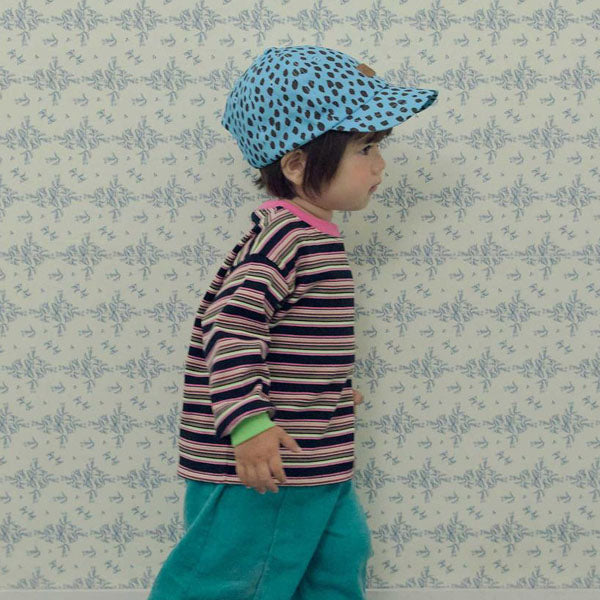 Unique Leopard Ball Cap Korean toddler accessory in ivory made in Korea