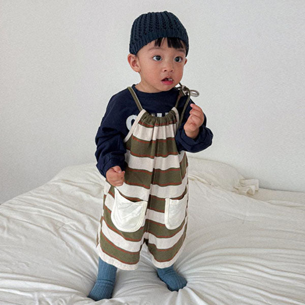 String Overalls Korean infant overall in brick made in Korea