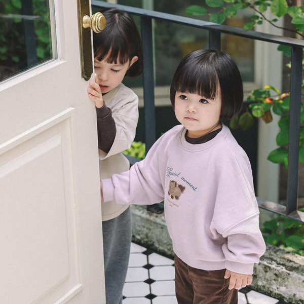 Pony Sweatshirt Korean infant sweater in oatmeal made in Korea