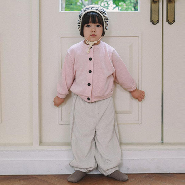 Bouclé Terry Pants Korean infant pants in cream made in Korea