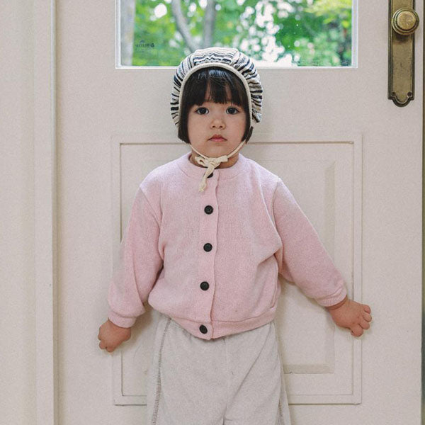 Cotton Candy Cardigan Korean infant sweater in ivory made in Korea