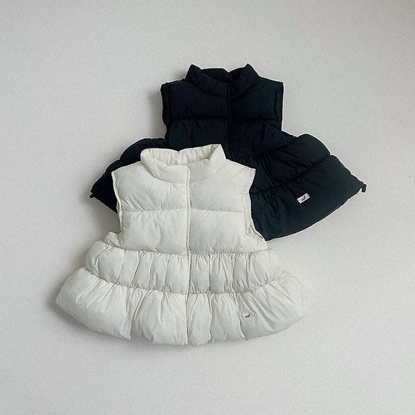 Pongle Padded Vest Korean toddler jacket in ivory made in Korea