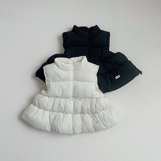 Pongle Padded Vest Korean toddler jacket in ivory made in Korea