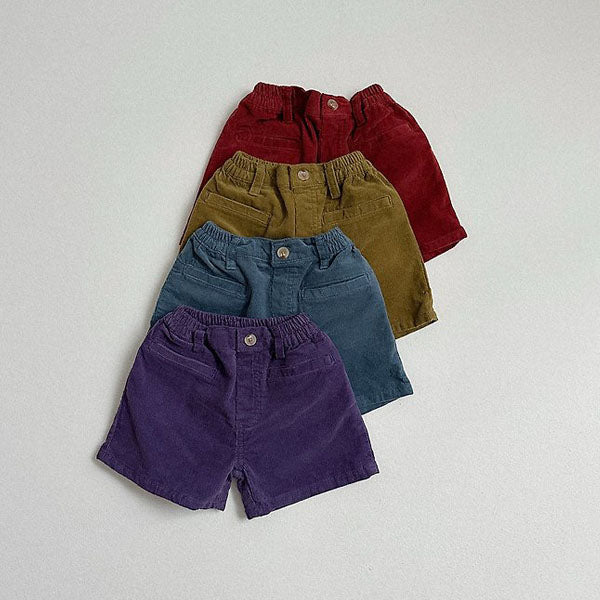 Corduroy Shorts Korean toddler shorts in olive made in Korea