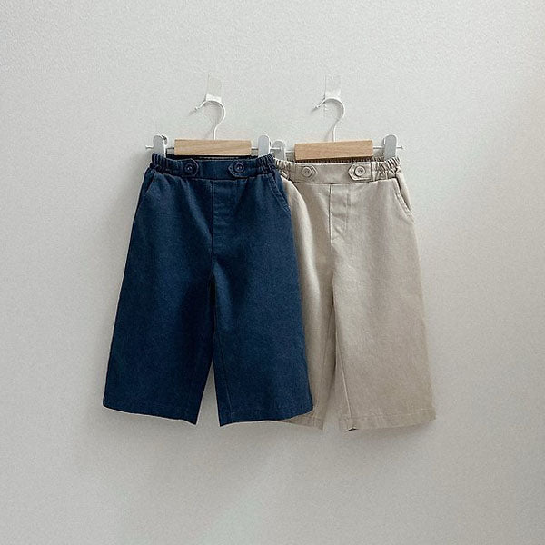 Dyed Twill Pants Korean toddler pants in navy made in Korea