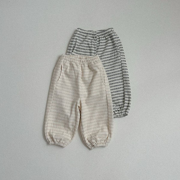 Day Stripe Joggers Korean toddler pants in black made in Korea