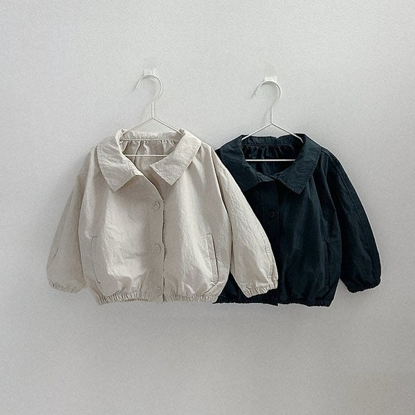 Ruffle Short Trench Coat Korean toddler jacket in light beige made in Korea