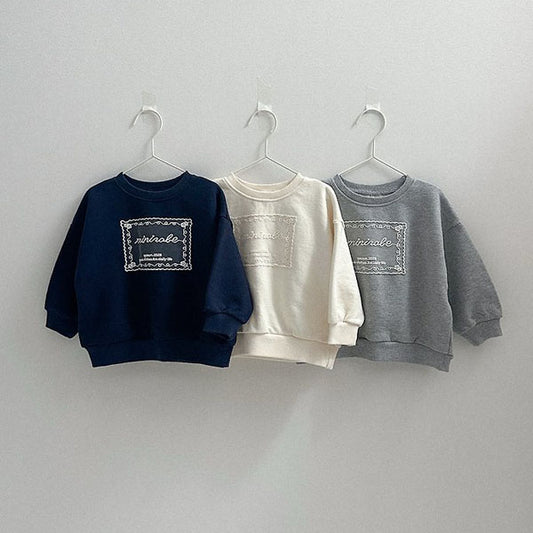 Lace Sweatshirt Korean toddler sweater in heather made in Korea