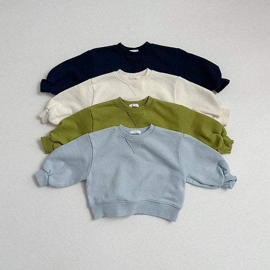 Bubble Sweatshirt Korean toddler sweater in cream made in Korea