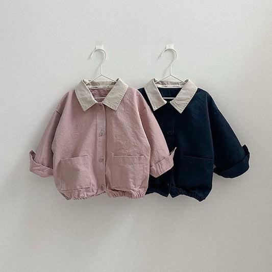 Balloon Work Jacket Korean toddler jacket in pink made in Korea