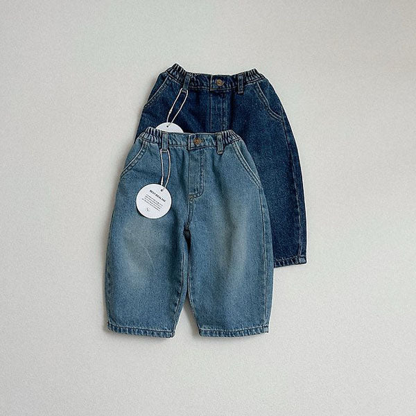 Autumn Little Pants Korean toddler pants in medium blue made in Korea