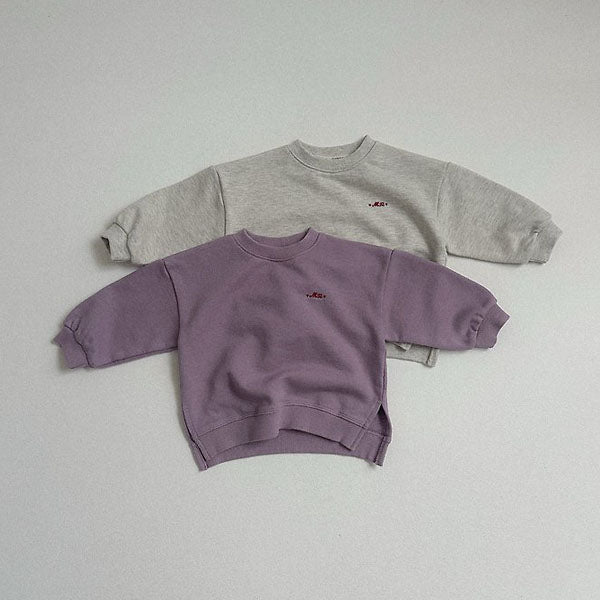 Asymmetrical Sweatshirt Korean toddler sweater in oatmeal made in Korea
