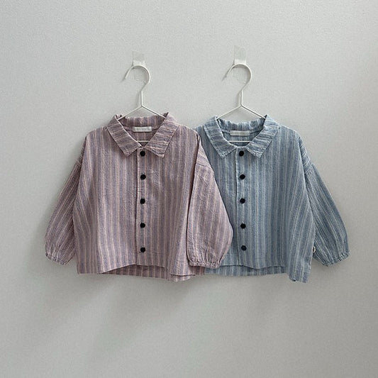Woody Stripe Shirt Korean toddler shirt in pink made in Korea