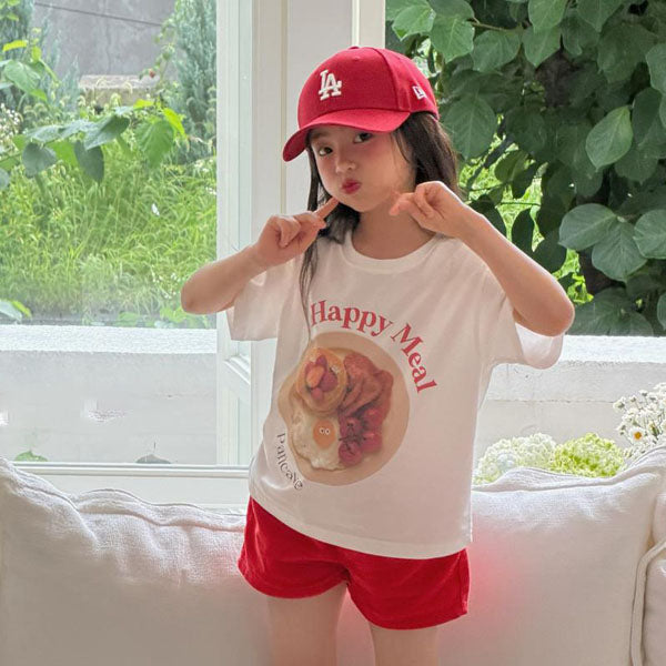 Happy Meal Short Sleeve Tee Korean toddler t-shirt in purple made in Korea