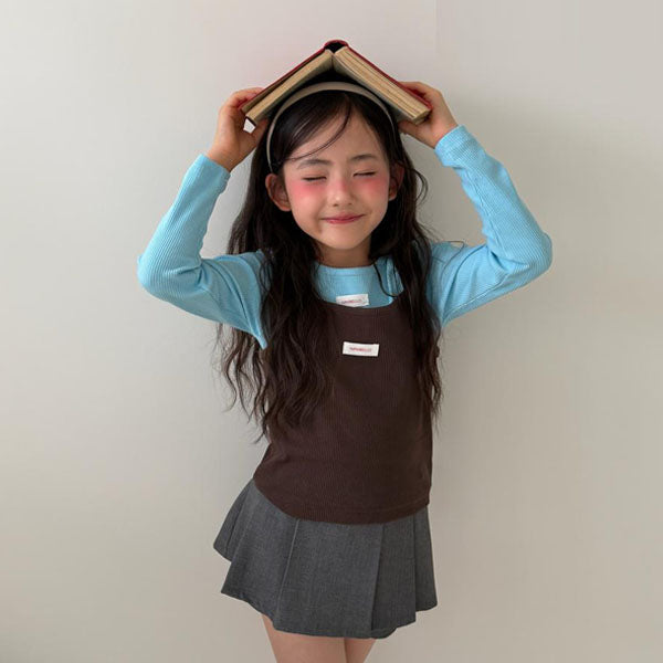 Vive Ribbed Tee Korean toddler t-shirt in olive made in Korea