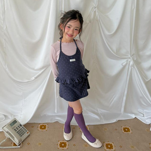 Bibi Eyelet Skirt Korean toddler skirt in gray made in Korea