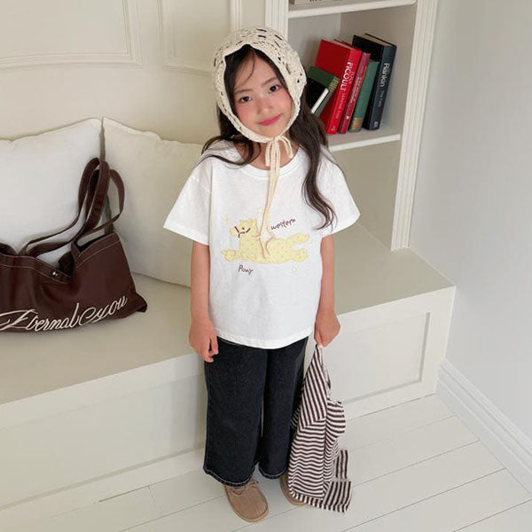 Penny Pocket Denim Pants Korean toddler pants in deep blue made in Korea