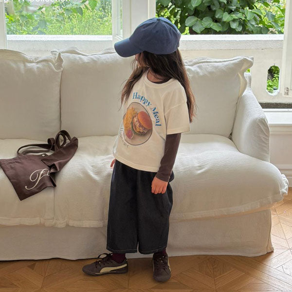 Tommy Heart Denim Pants Korean toddler pants in non-fade made in Korea