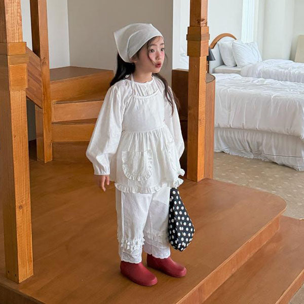 Miel Lace Pants Korean toddler pants in ivory made in Korea