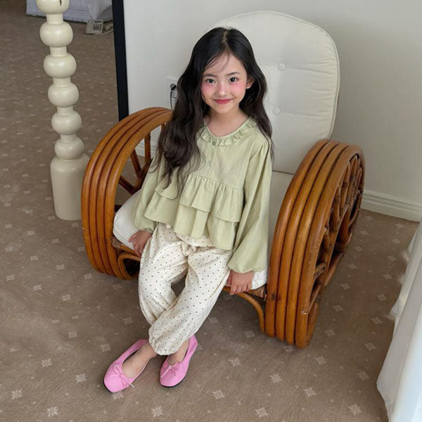 Monet Lace Blouse Korean toddler blouse in ivory made in Korea