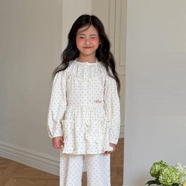 Havel Apron Dress Korean toddler dress in dot made in Korea