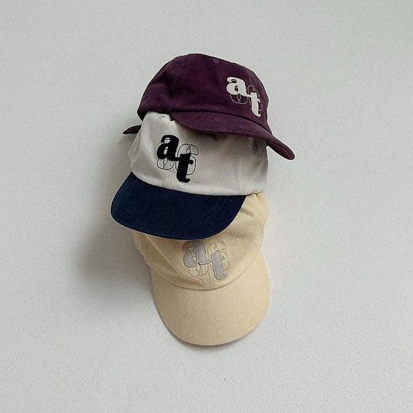 AT Cap Korean toddler accessory in navy(contrast color) made in Korea