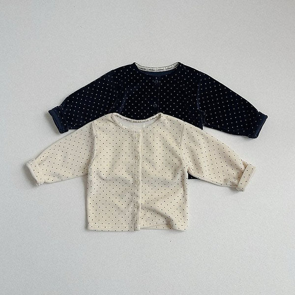 Reve Cardigan Korean toddler sweater in cream made in Korea