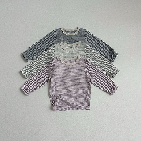 Moen Stripe Tee Korean toddler t-shirt in ivory made in Korea