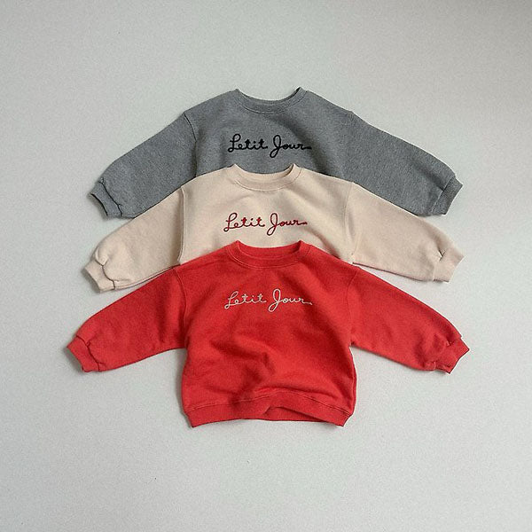 Petit Jour Sweatshirt Korean toddler sweater in cream made in Korea