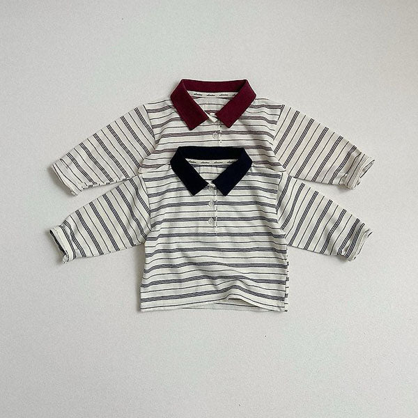 Aiden Collar Tee Korean toddler t-shirt in wine made in Korea