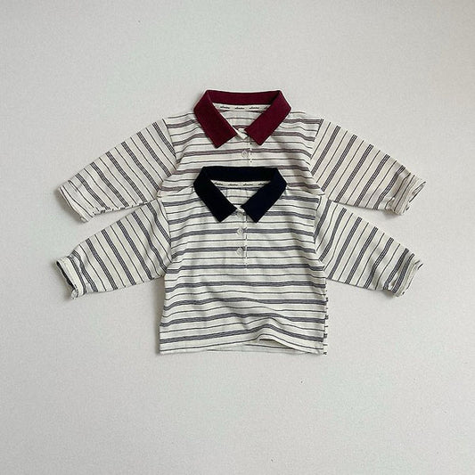 Aiden Collar Tee Korean toddler t-shirt in wine made in Korea