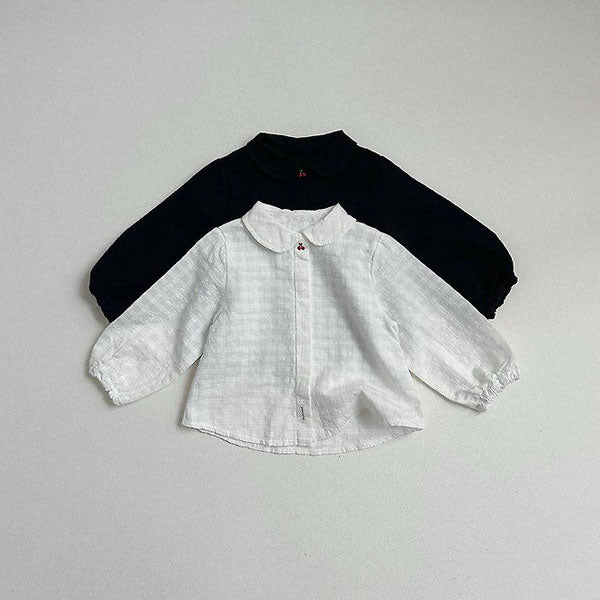 Cherry Blouse Korean toddler blouse in ivory made in Korea