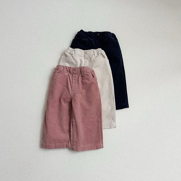 Crepe Corduroy Pants Korean toddler pants in cream made in Korea