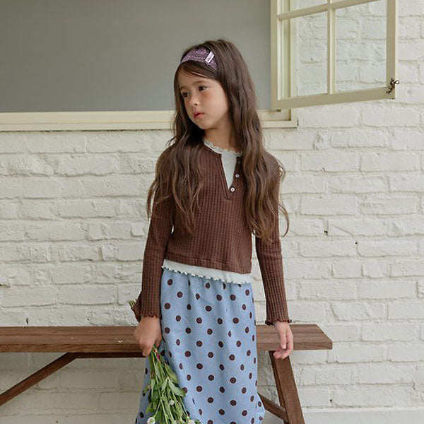 Layered Placket Tee Korean toddler t-shirt in pink made in Korea