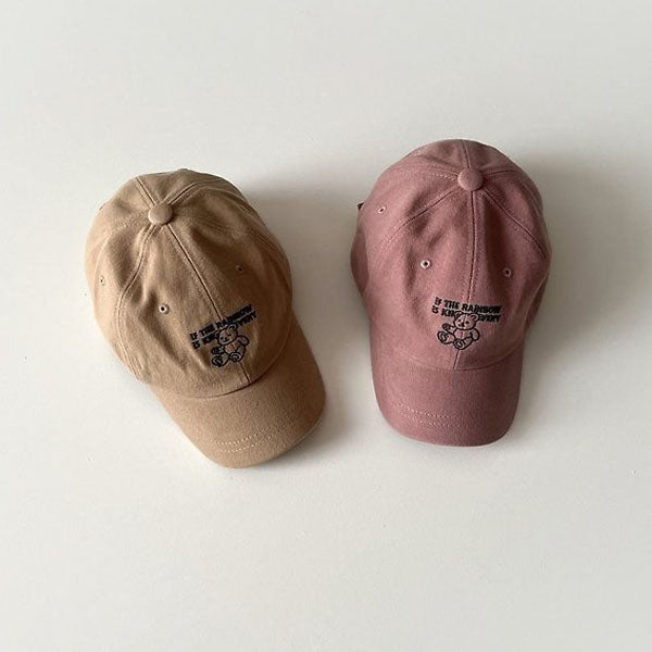 Cuckoo Bear Ball Cap Korean toddler accessory in beige made in Korea