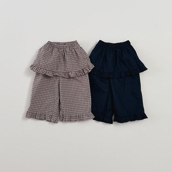 Kitsch Skort Korean toddler skort in beige(check) made in Korea