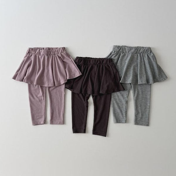 Flare Skirt Leggings Korean toddler pants in purple pink made in Korea