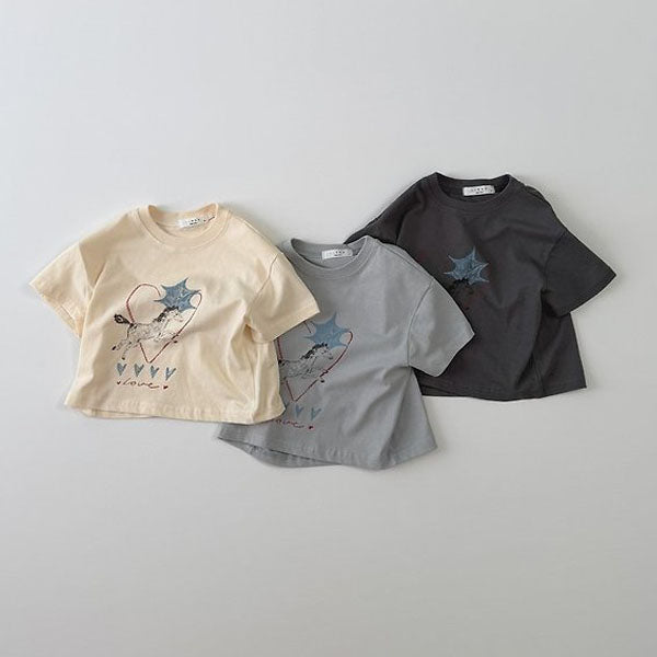 Sketch Short Sleeve Tee Korean toddler t-shirt in cream made in Korea