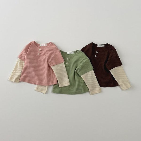 Candy Layered Tee Korean toddler t-shirt in pink made in Korea