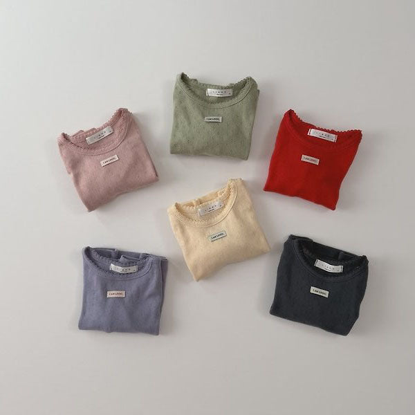 Day Label Tee Korean toddler t-shirt in choux cream made in Korea