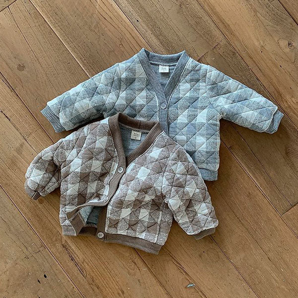 Narca Cardigan Korean infant sweater in brown made in Korea