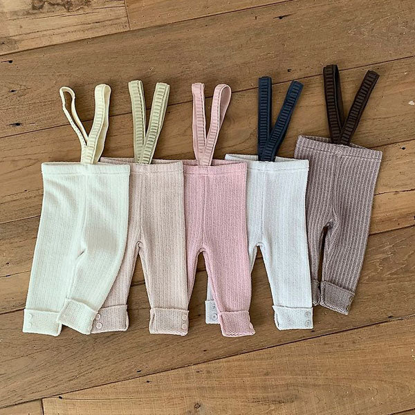 Clare Knit Leggings Korean infant pants in cream made in Korea