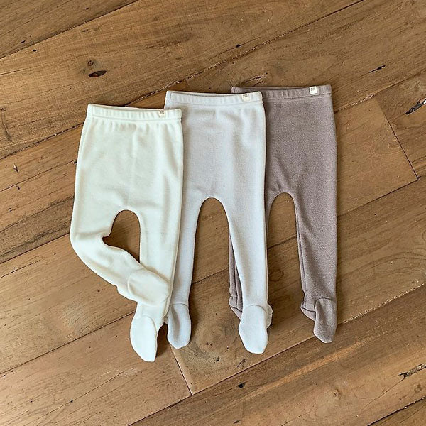 Pony Footed Leggings Korean infant pants in cream made in Korea