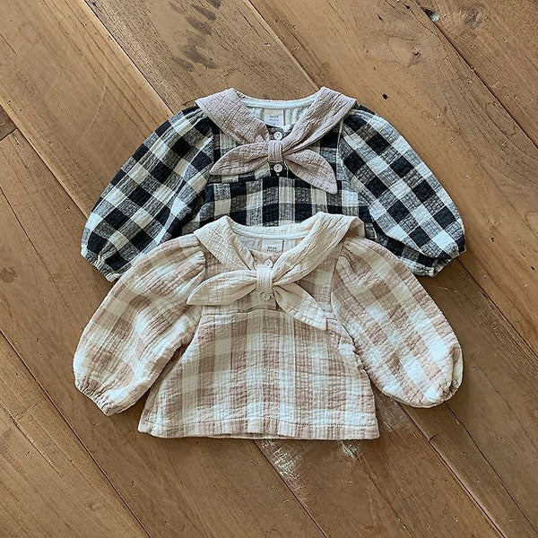 Melly Cape Blouse Korean infant blouse in beige made in Korea
