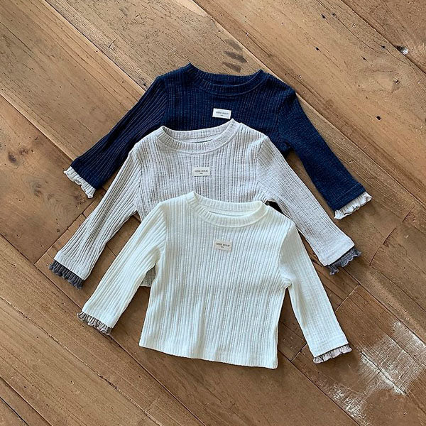 Layer Tee Korean infant t-shirt in cream made in Korea