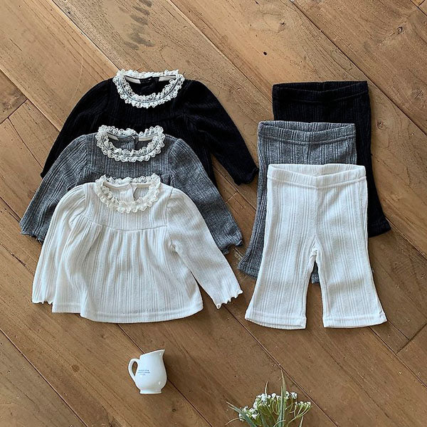 Morning Shirred Set Korean infant set in cream made in Korea