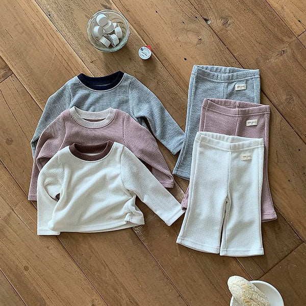 Pepper Shirred Set Korean infant set in cream made in Korea